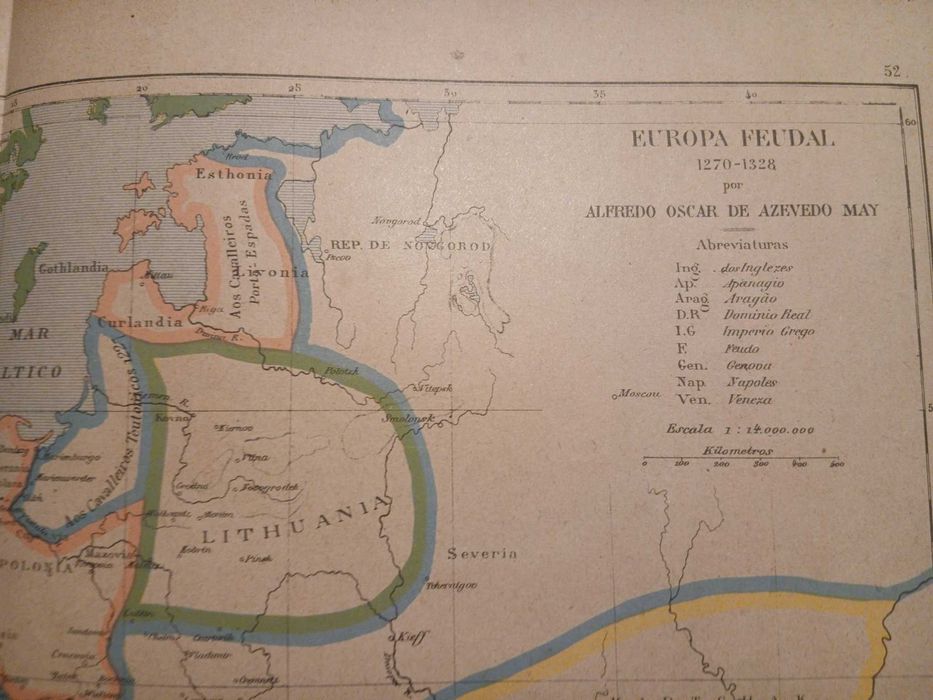 Mapa Europa Feudal (1270-1328) (Final do Século XIX, Início Séc XX)