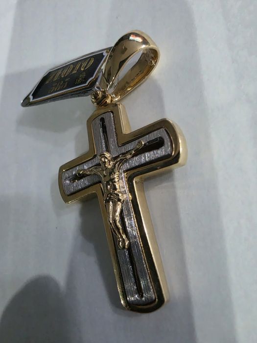 Złoto 585 zawieszka krzyż