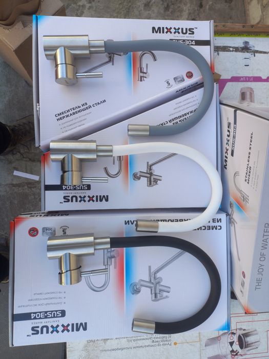 НОВИНКА! Кран/змішувач/смеситель для кухни с гибким гусаком Mixxus SUS