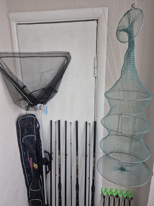 Карповий набір удилища, катушки бейтранер, сигналізатори, рогачі, садо