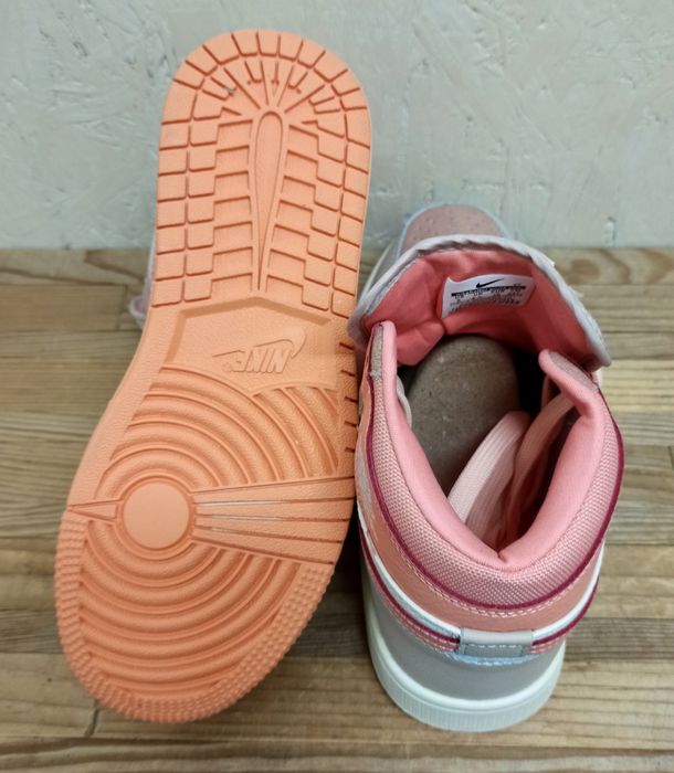 Nike Jordan кроссовки женские высокие оранжево бежевые натуральн кожа