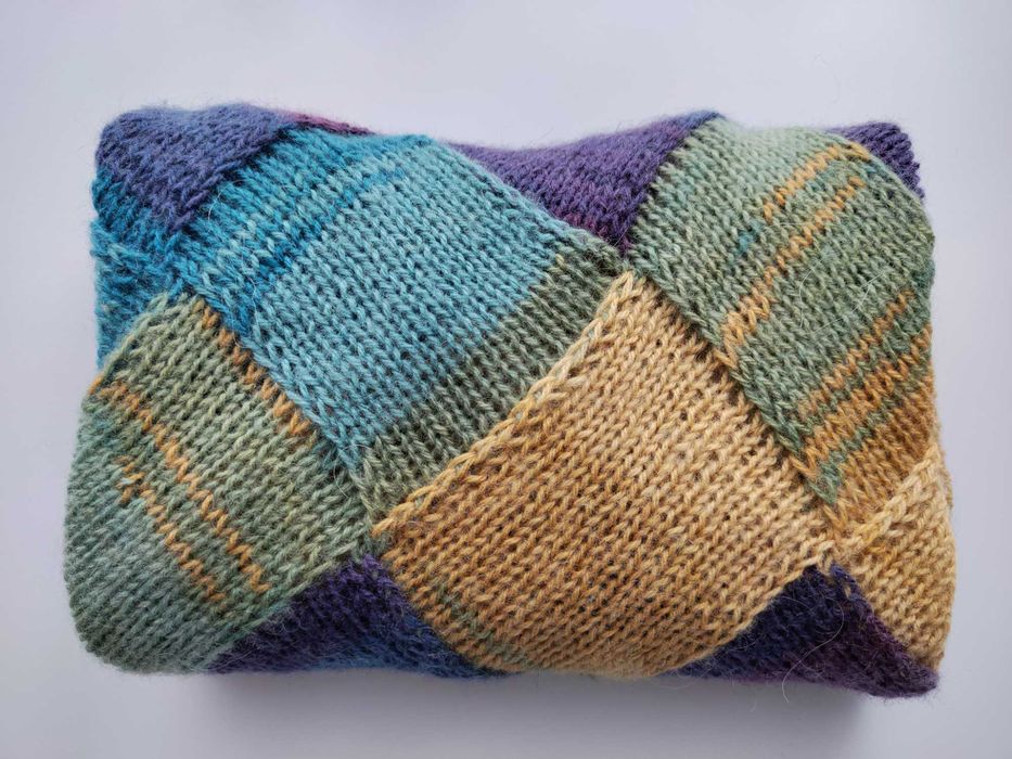 Chusta trójkątna szal wełna merino HANDMADE
