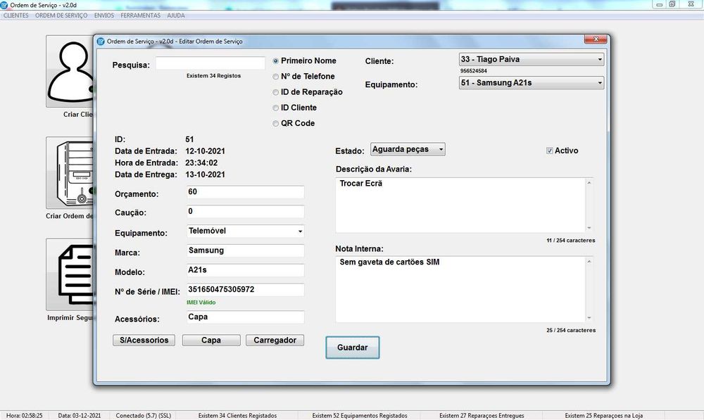 Programa para Ordens de Serviço