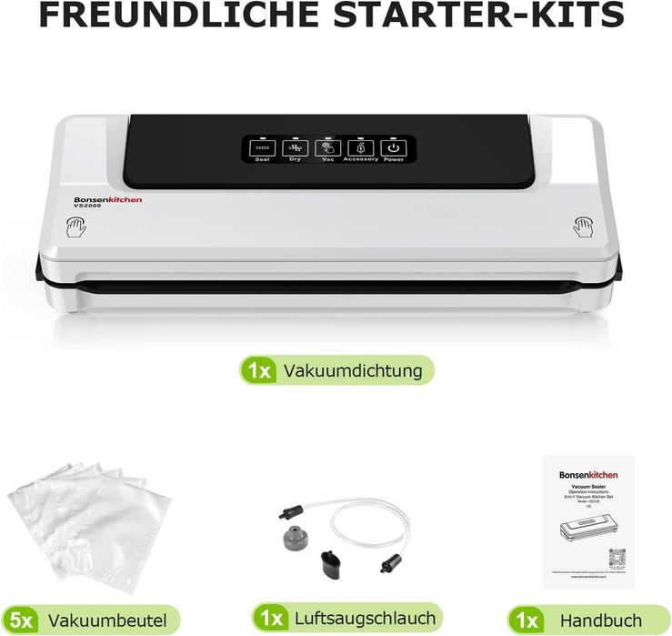 Zgrzewarka próżniowa Bonsenkitchen VS2000/VS2100 biała