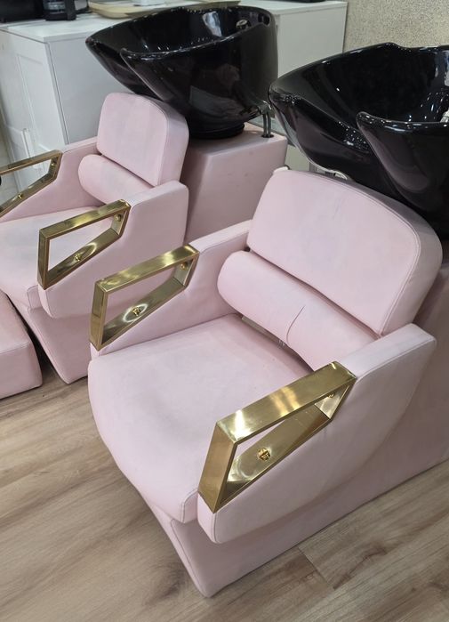 1 Rampa de Lavagem para Cabeleireiro Rosa e Dourado | 300€/unid.