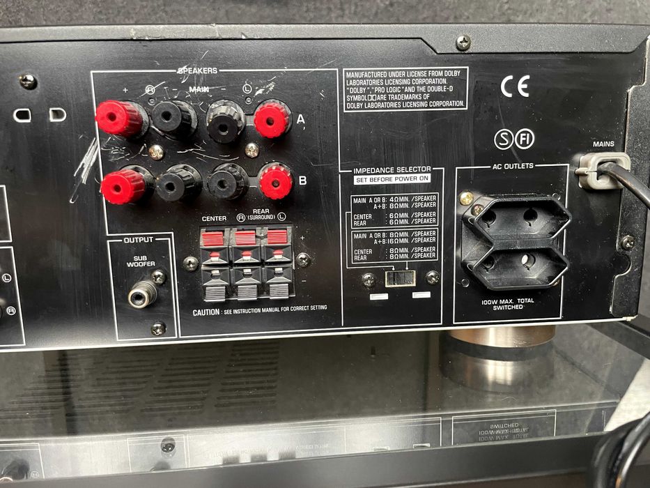 Amplituner Yamaha RX-V395RDS Oryginalny Pilot + Antena