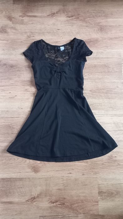 Czarna sukienka damska koronkowa rozmiar XS 34 mała czarna sylwester i