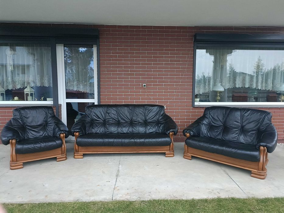 Sprzedam wypoczynek ze skóry -Skóra -skórzany –skórzana -skórzane