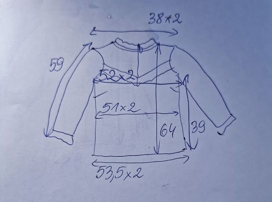 Bluzka M L biust 52x2 viscose art-to-wear line art modern retro