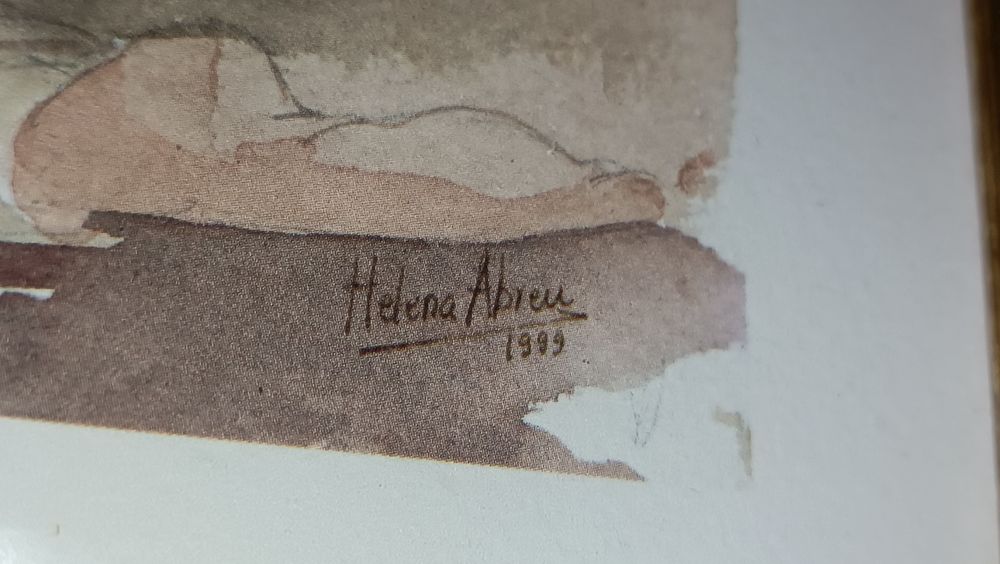 Litografia antiga de Helena Abreu