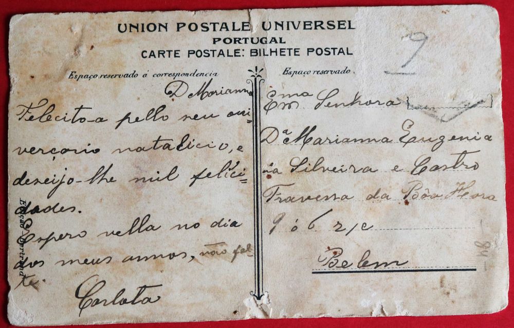 Rei D. Manuel II em uniforme ilustração a cores em postal ilustrado