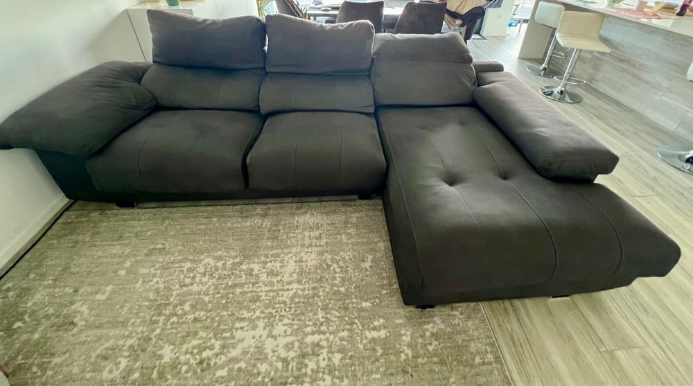 Sofa 3 metros com Chaise Lounge e acentos extiraveis
