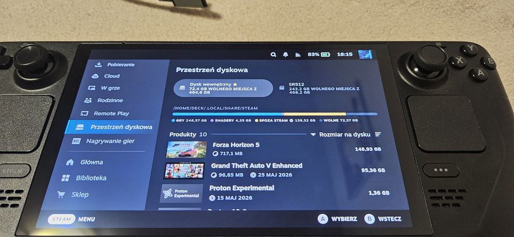 Steam deck OLED 512GB + 512GB Karta micro sd, stacja dokująca. Jak nówka!
