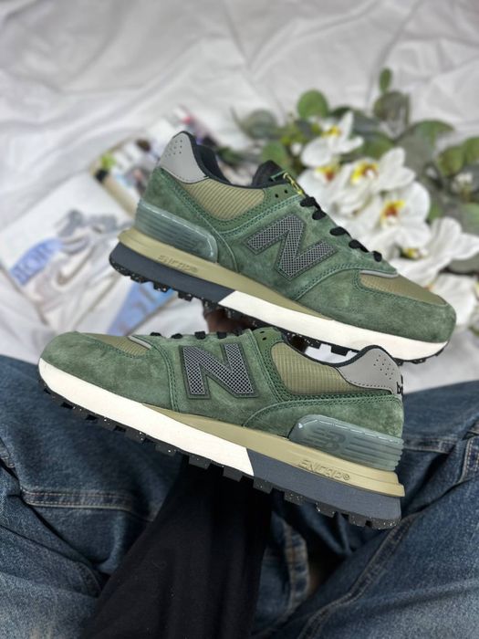 Кросівки New Balance 574 x Stone Island Legacy Dark Green • Нью Беленс Стон Айденд (хакі темно-зелені) Нб