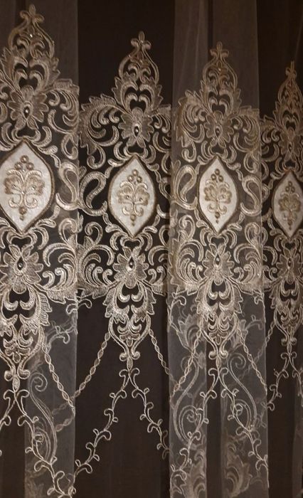 Тюль королевский в золоте, стразы, бархат 3м, 10м ТУРЦЫЯ. Рюкзак.