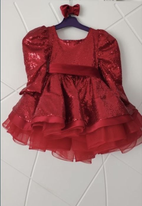 Червона сукня з паєтками, красное платье, платье паетка