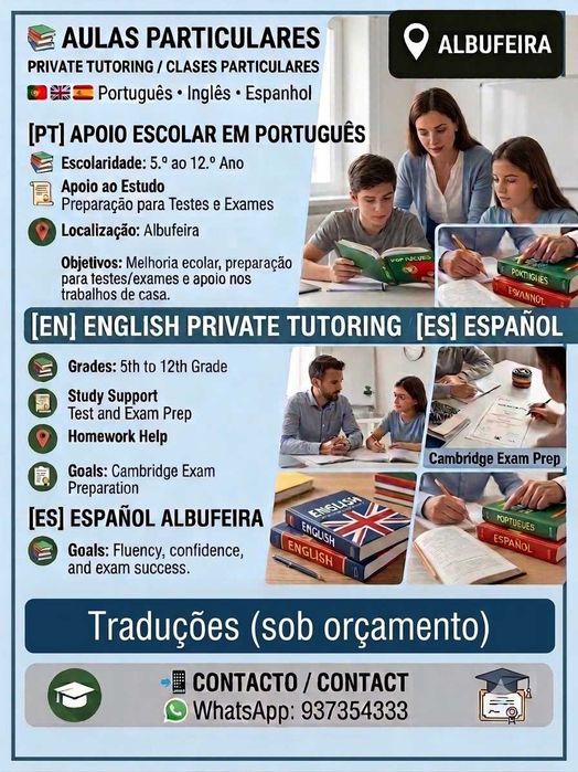 Private Lessons (Portuguese/English/Spanish) and Translations