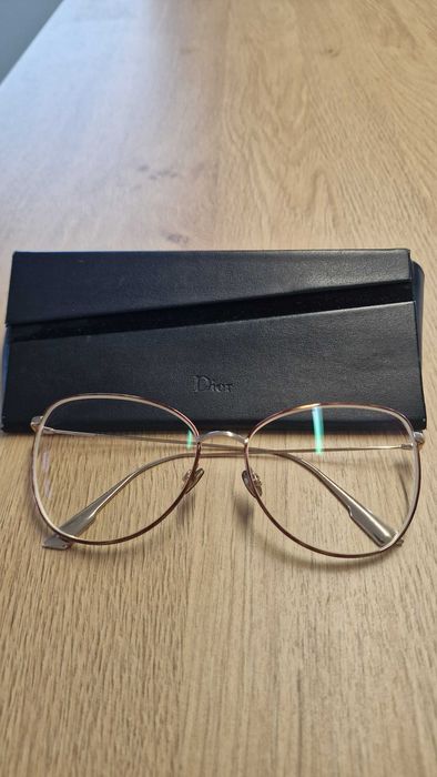 Dior duże oprawki metalowe złote okulary korekcyine -1,75