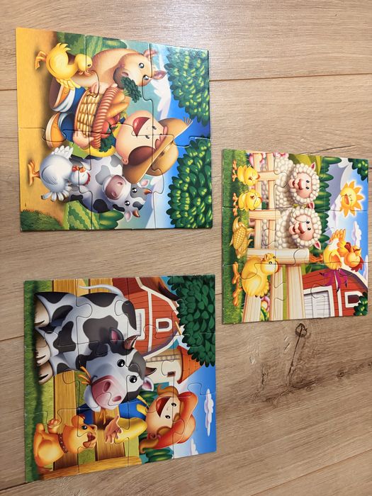 Puzzle zwierzatka na farmie 3 w 1, 3+