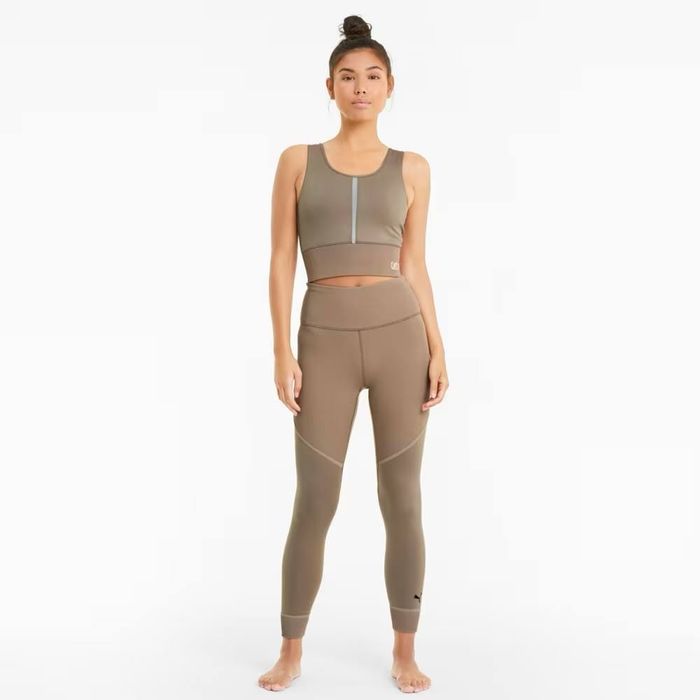 Женские Тайтсы PUMA леггинсы studio ribbed HIGH WAIST 7/8 TRAINING LEGGINGS для тренировок