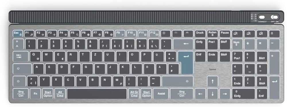 Klawiatura bezprzewodowa Hama WK-750 Multi-Device | Podświetlana | Nowa