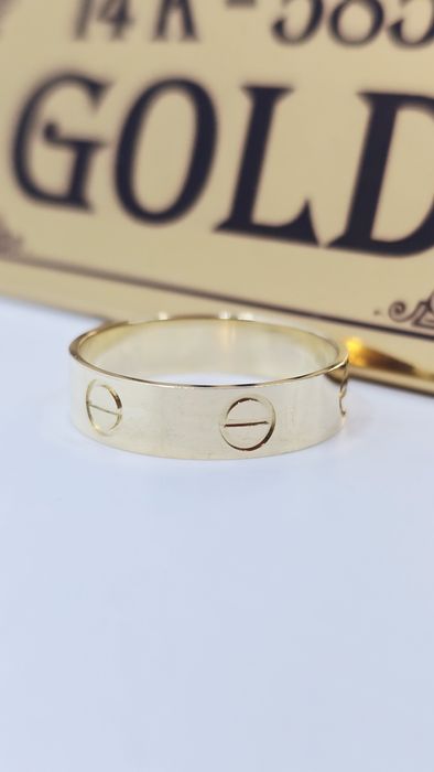 Złoty pierścionek- obrączka próba 585 14k