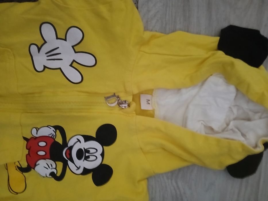 Żółta bluza z kapturem z Miki. MAUSE  r64  z uszami