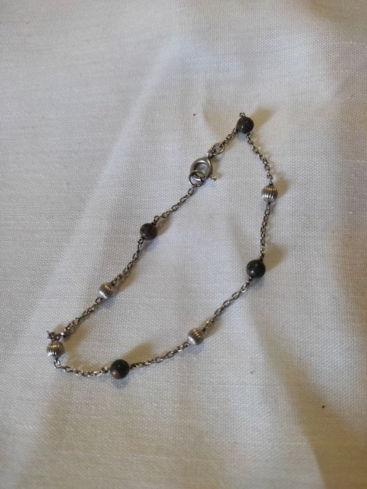 Pulseira prata contrastada