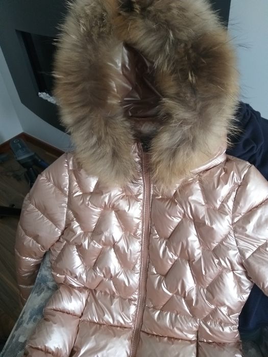 Parka rosa com capuz