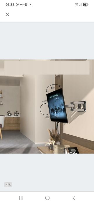 Uchwyt Ścienny do Telewizora 23–70'' LED LCD OLED Obracany Nachylany B