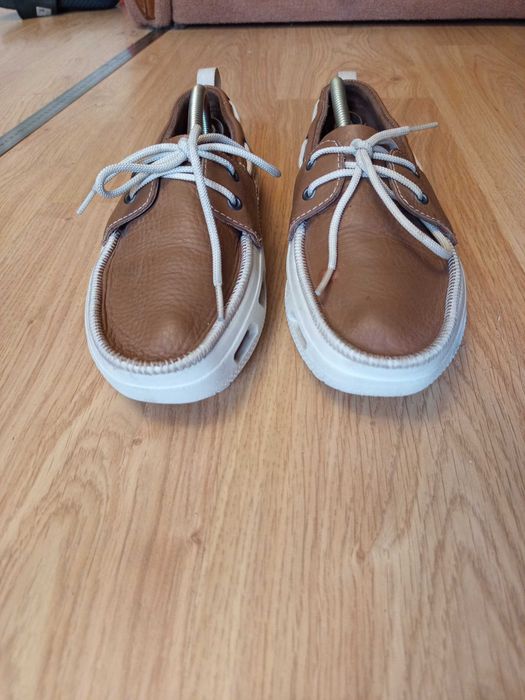 Мужские кожаные летние мокасины crocs 43 p.