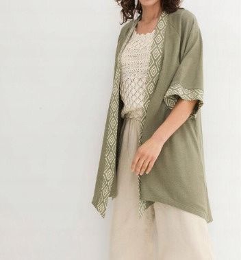 B.P.C wdzianko khaki cienkie asymetryczne 44/46.