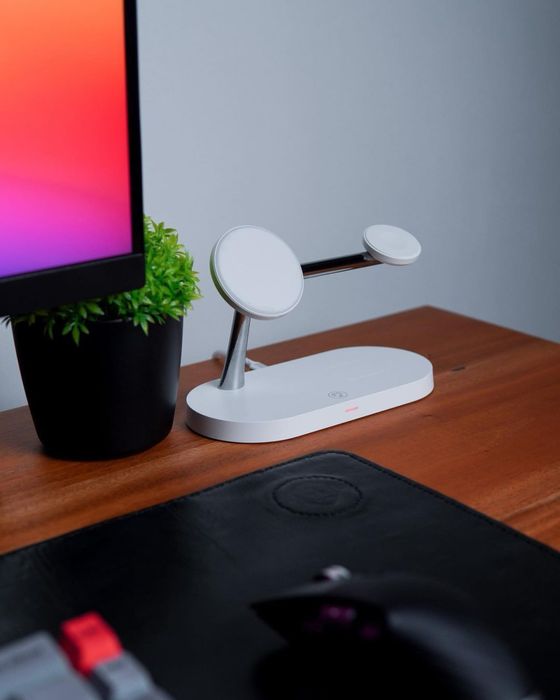 Бездротова зарядка Apple Watch iPhone Airpods Док станція Samsung 30w