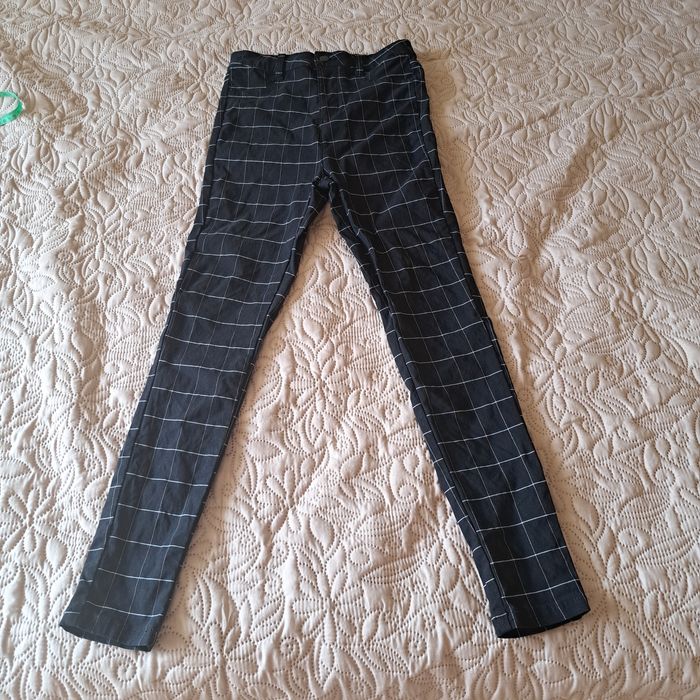 Чорні брюки в клітинку Cropp