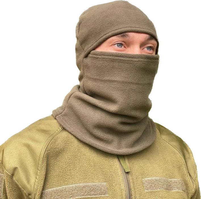 Балаклава флісова 300г/м2, біла зимова, зимняя белая флисовая