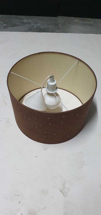 Brown Perforated Table Lamp with Bulb