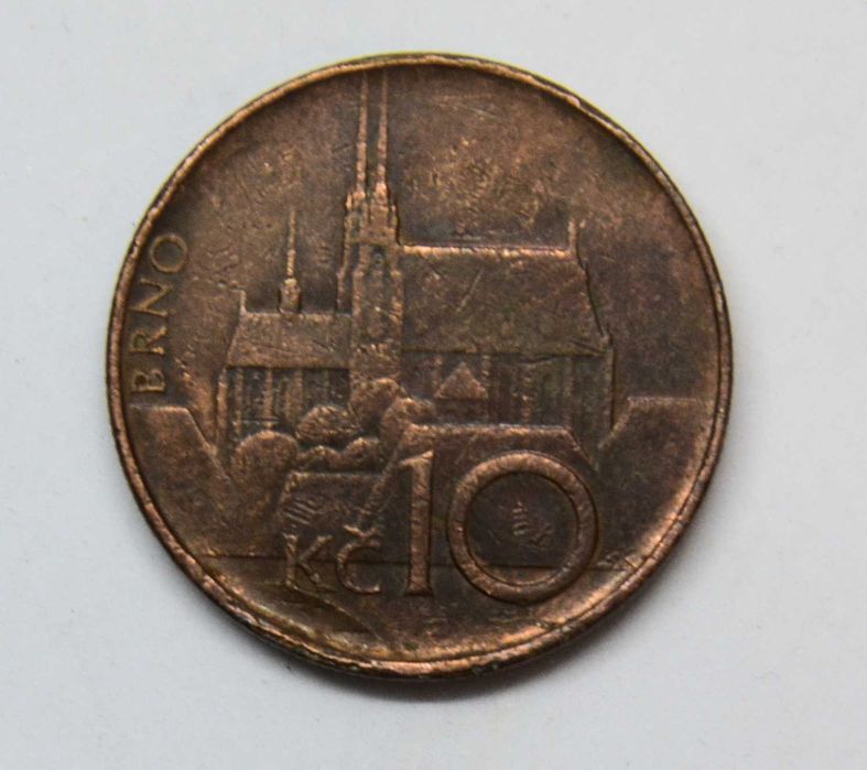 Moneta 10 koron Czechy 1993 Česká republika korona czeska Brno numizmat C2