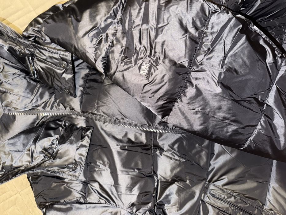 Michael Kors Men's Heavyweight Metallic Finish Hooded Puffer Jacket