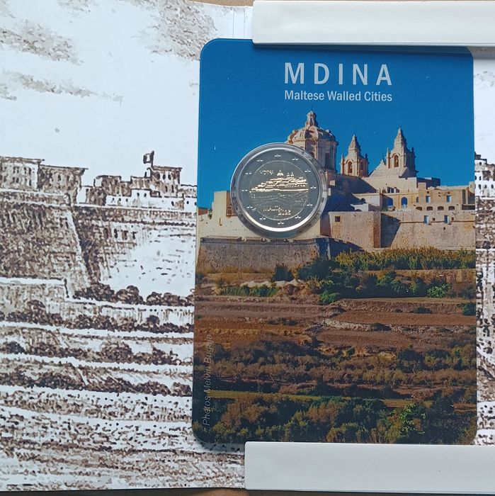 Malta 2025 - Moeda 2€ em ( Coincard ) Touro Maltês e Cidade Mdina