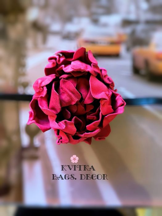 Червона півонія натуральна шкіра чокер на шию з квіткою