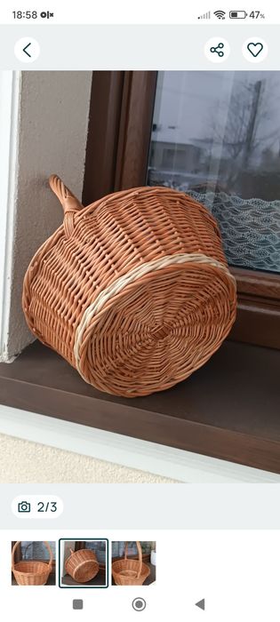 Kosz z naturalnej wikliny