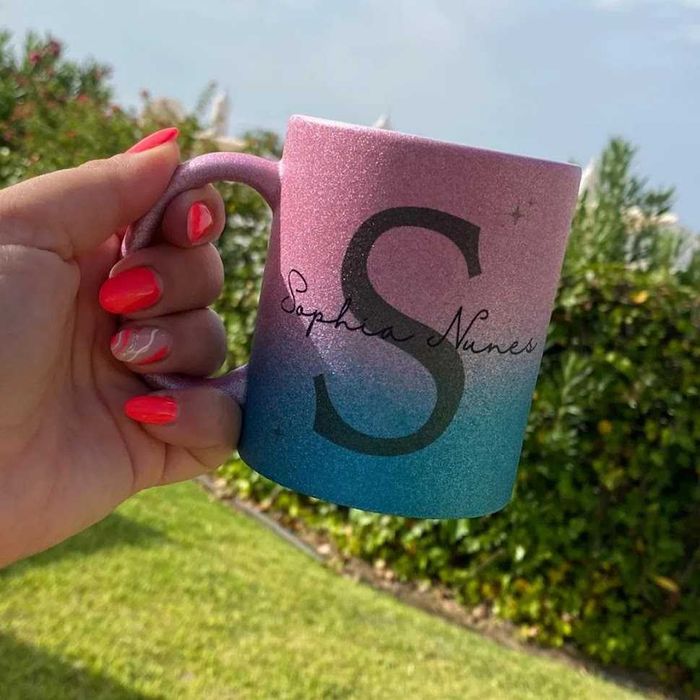 Caneca Personalizada com Glitter