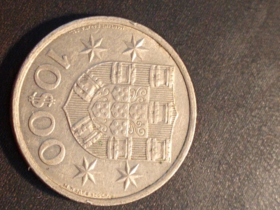 10 escudos - 1974 - Republica Portuguesa- Legenda  invertida - Soberba