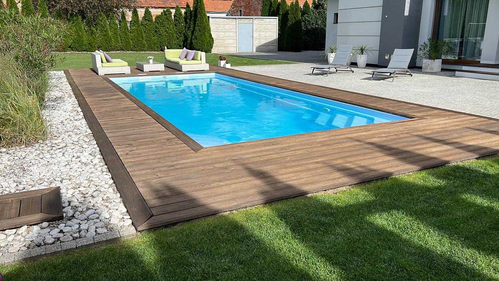 Basen gotowy poliestrowy Lord 6,50 x 3,70 ogrodowy niecka Producent !