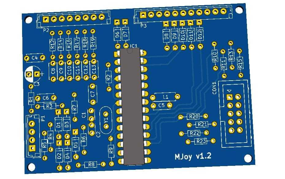 Плата контролера для РУД (6 осей, 28 кнопок)