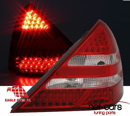 Lampy tylne tył MERCEDES SLK 96-04 R170 LED Ddiodowe czerwone chrom