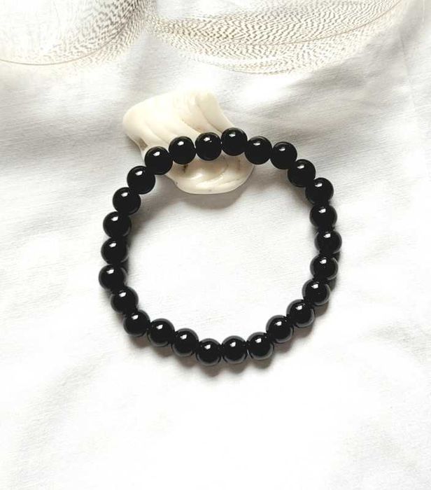 Nowa Bransoletka z Czarnego Onyksu, Kamień Naturalny, Ochrona