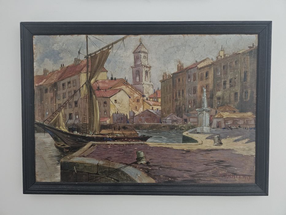 Stary Obraz olejny port