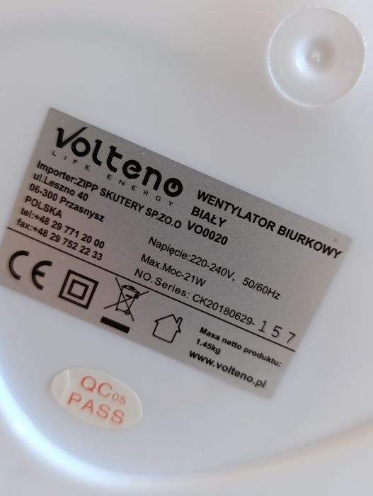 Wentylator biurkowy volteno