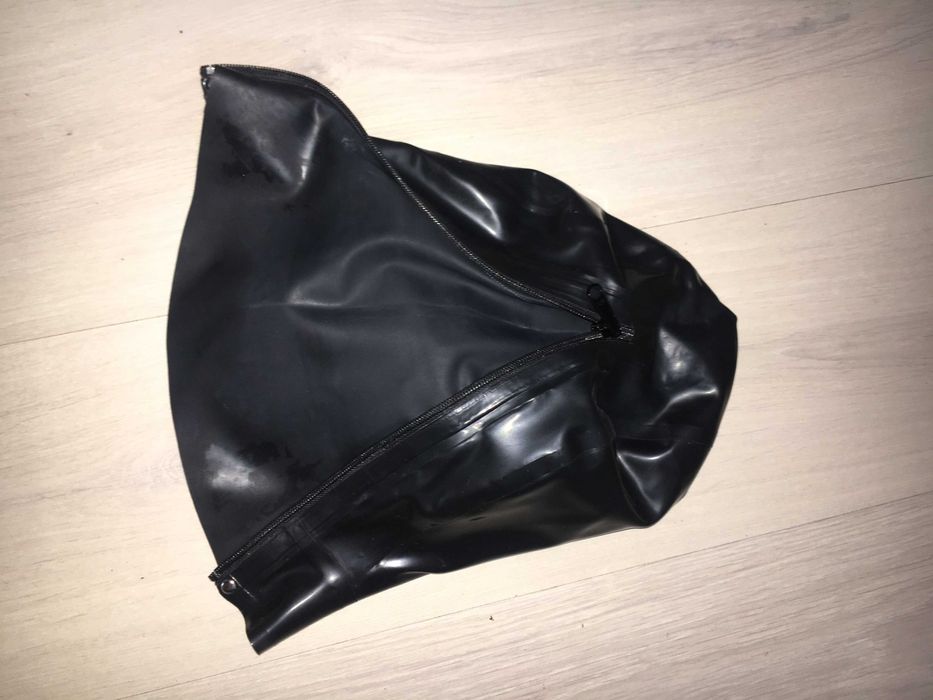 994a/ Teatr Przebranie Bal kostium Maska czarna L zamek rurka bez oczu